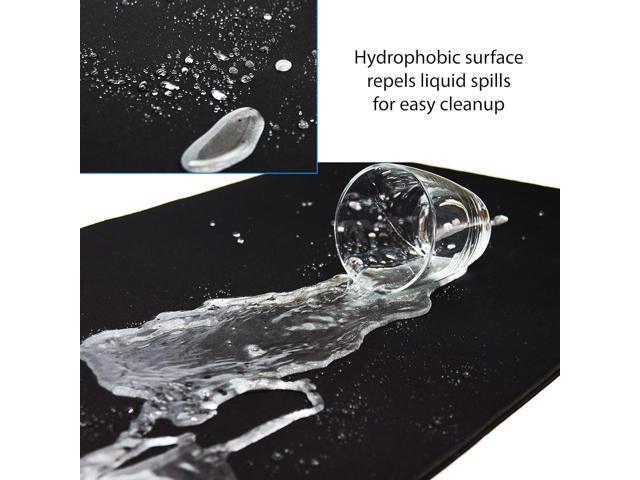 Gaming Mouse Pad (5mm) Massive 46 inch 46x17.3x0.20 Extra Thick Black Stitched Edge, Large Washable Desk Mat