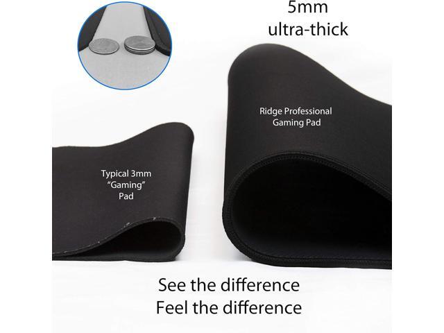 Gaming Mouse Pad (5mm) Massive 46 inch 46x17.3x0.20 Extra Thick Black Stitched Edge, Large Washable Desk Mat