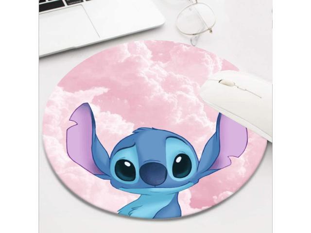 Gaming Mouse Pad Waterproof Mousepads for Laptop Desktop Computer, Size 8 INCH - Lilo Stitch Pink Cloud