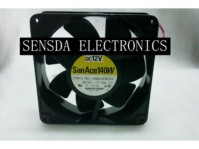140mm fan For SANYO 109W1412H103 0.73A 14038 14CM Large Air Flow Aluminum Frame Heat Dissipating Fan 12V