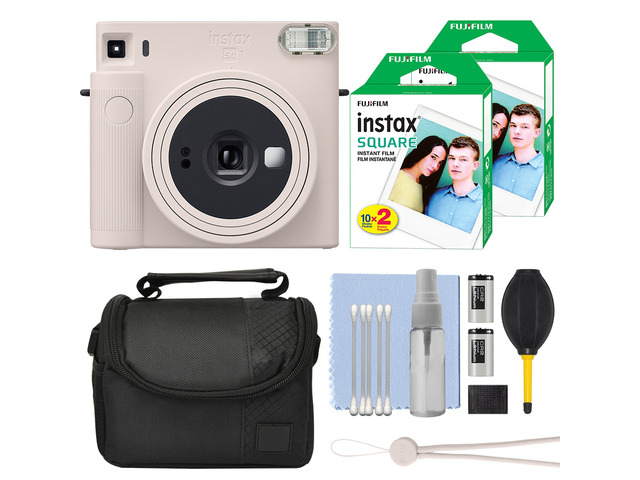 Fujifilm Instax Square SQ1 Fuji Instant Film Camera Chalk White + 40 Film Bundle