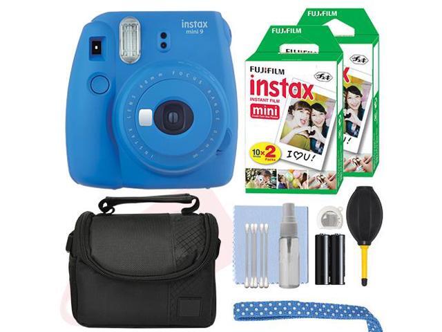 Fujifilm Instax Mini 9 Instant Film Camera Cobalt Blue + 40 Film Accessory Kit