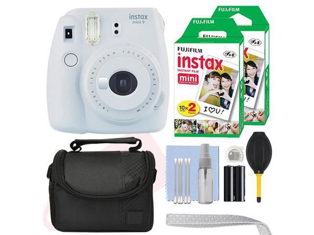 Fujifilm Instax Mini 9 Instant Film Camera Smokey White + 40 Film Accessory Kit