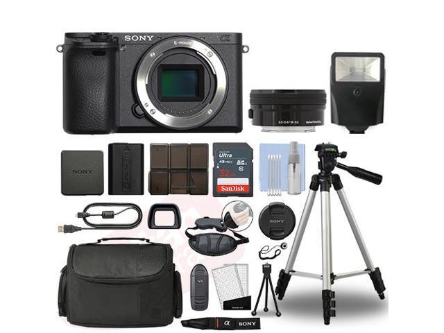 Sony Alpha a6400 Mirrorless 4K Digital Camera & 16-50mm Lens Black + 32GB Bundle
