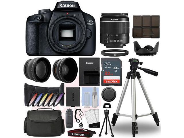 Canon EOS 4000D / Rebel T100 SLR Camera+ 18-55mm 3 Lens Kit+ 32GB Best Value Kit