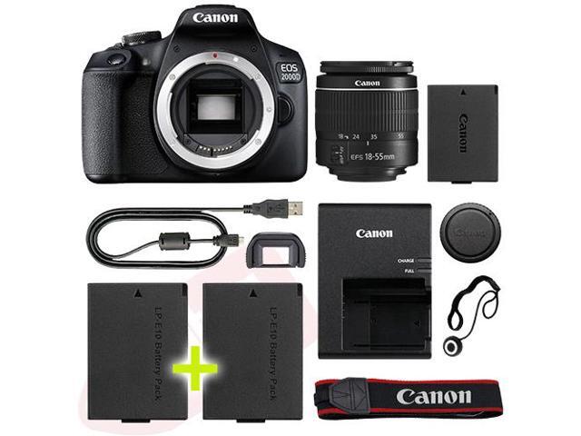 Canon EOS 2000D / T7 Digital SLR Camera with 18-55mm Lens + Backup Power Kit