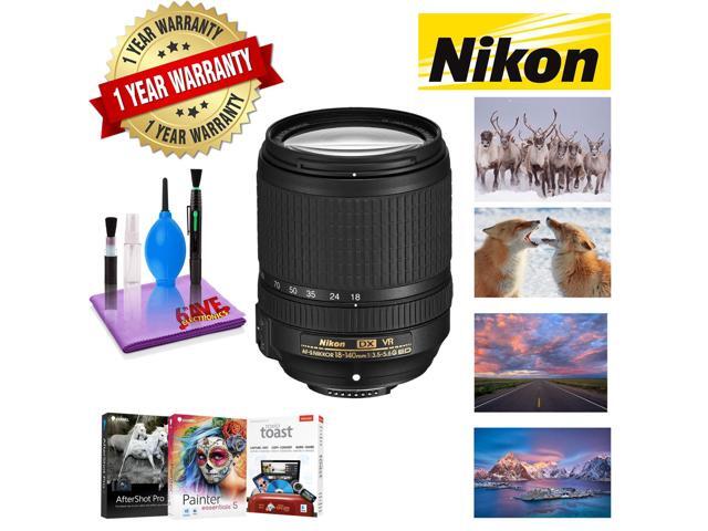 NIKON 18-140MM F/3.5-5.6G ED AF-S DX VR Lens with 1 Year Warranty and Corel Mac Photo Essentials Software Kit - Includes