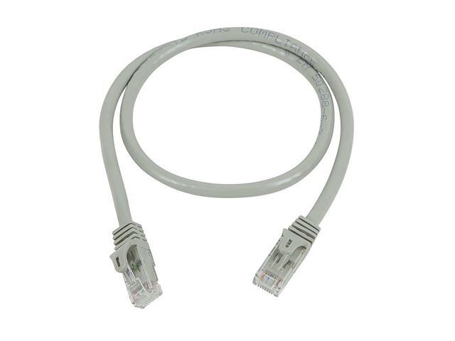 Monoprice Flexboot Cat5e Ethernet Patch Cable - Network Internet Cord - RJ45, Stranded, 350Mhz, UTP, Pure Bare Copper Wire, 24AWG, 2ft, Gray