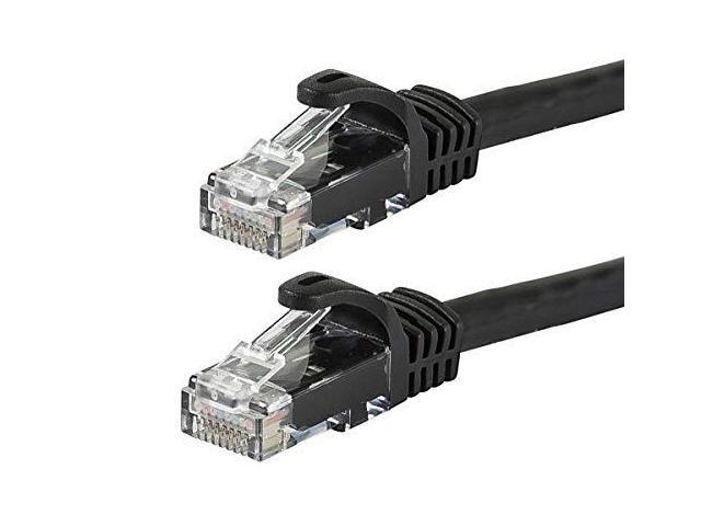 Monoprice Flexboot Cat5e Ethernet Patch Cable - Network Internet Cord - RJ45, Stranded, 350Mhz, UTP, Pure Bare Copper Wire, 24AWG, 0.5ft, Black
