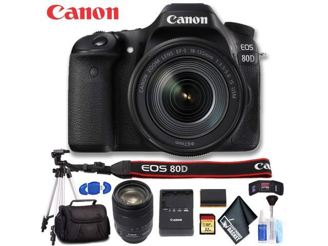 Canon EOS 80D DSLR Camera with 18-135mm Lens (Intl Model) Ultimate Bundle