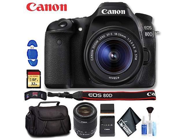 Canon EOS 80D DSLR Camera with 18-55mm Lens (Intl Model) Deluxe Bundle