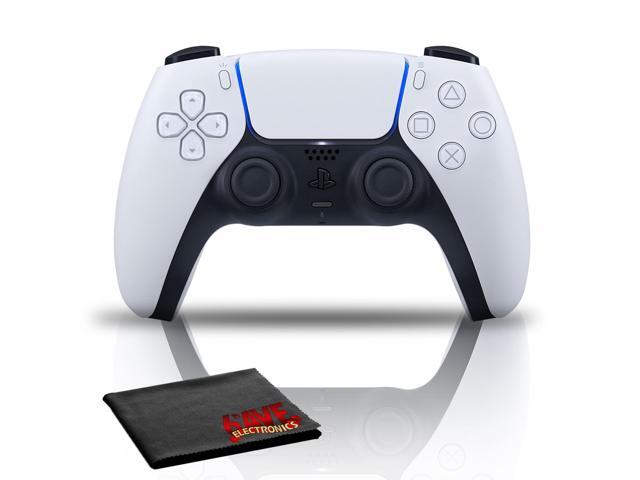PlayStation 5 DualSense Wireless Controller (White) Bundle with Cleaning Cloth