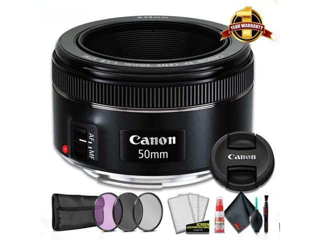 Canon EF 50 F 1.8 STM Lens Camera Lens (International Model) + 3 Pcs Filter Kit + Cleaning Kit