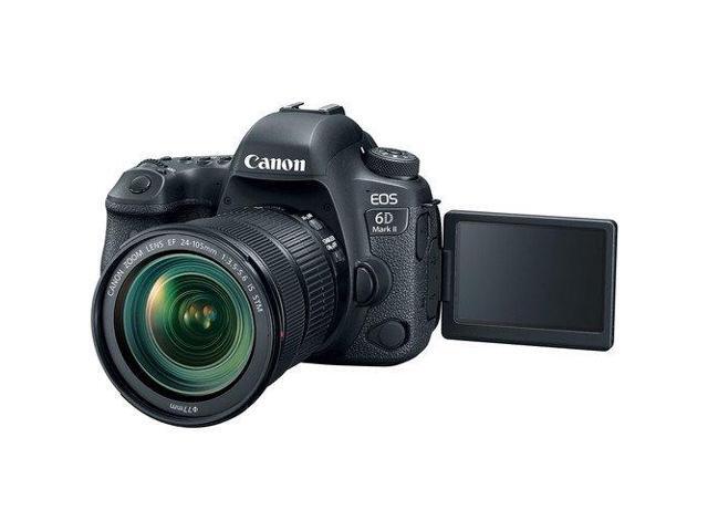Canon EOS 6D Mark II DSLR Camera with 24-105mm f/3.5-5.6 Lens (Intl Model) (1897C021) W/ Bag, Extra Battery, LED Light, Mic, Filters and More -...