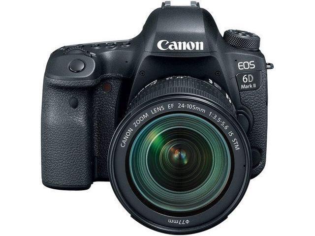 Canon EOS 6D Mark II DSLR Camera with 24-105mm f/3.5-5.6 Lens (Intl Model) (1897C021) W/ Bag, Extra Battery, LED Light, Mic, Filters and More -...