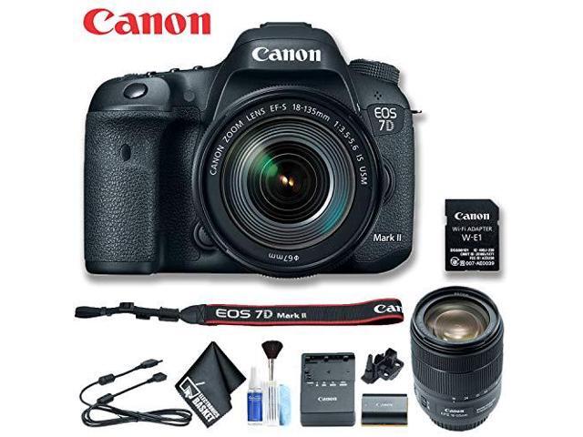 Canon EOS 7D Mark II DSLR Camera with 18-135mm f/3.5-5.6 IS USM Lens & W-E1 Wi-Fi Adapter (Intl Model) Basic Bundle