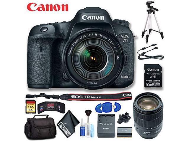 Canon EOS 7D Mark II DSLR Camera with 18-135mm f/3.5-5.6 IS USM Lens & W-E1 Wi-Fi Adapter (Intl Model) Ultimate Bundle