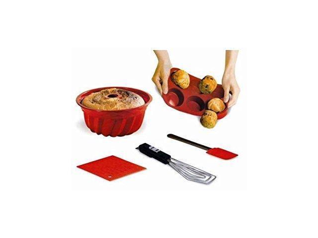 handy trends 5 piece silicone bake ware set nonstick 5 piece baking cookware set