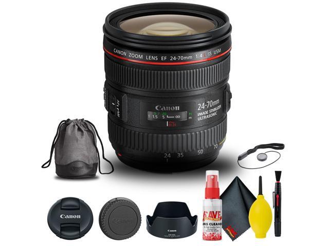Canon EF 24-70mm f/4L IS USM Lens (6313B002) + Filter Kit + Cap Keeper + More