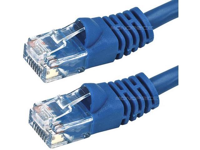 Monoprice Cat5e Ethernet Patch Cable - 0.5 Feet - Blue Network Internet Cord - RJ45, Stranded, 350Mhz, UTP, Pure Bare Copper Wire, 24AWG -...