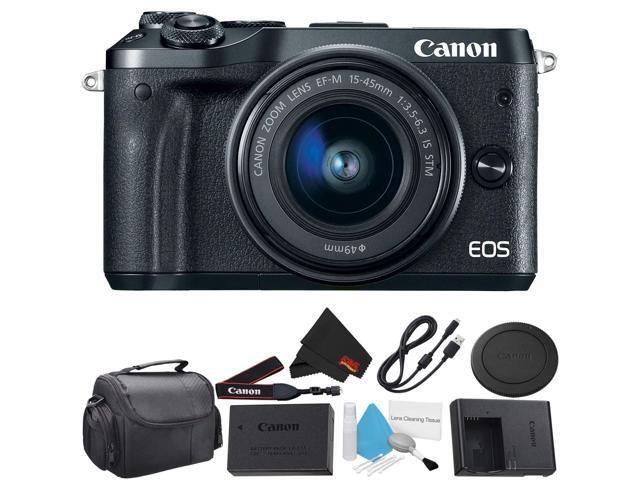 Canon EOS M6 Mirrorless Digital Camera with EF-M 15-45mm f/3.5-6.3 IS STM Lens Kit 1724C011 Starter Bundle - Intl Model with 2 Year Seller Warranty