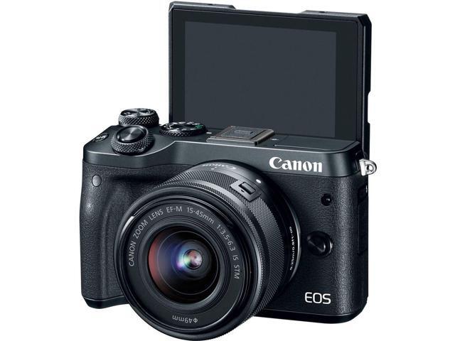 Canon EOS M6 Mirrorless Digital Camera with EF-M 15-45mm f/3.5-6.3 IS STM Lens Kit 1724C011 Starter Bundle - Intl Model