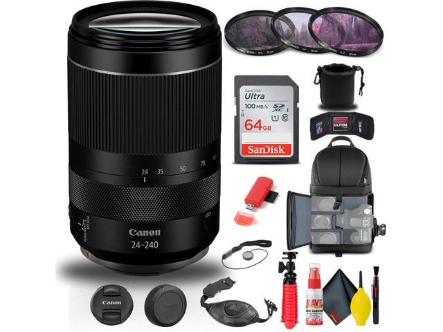 Canon RF 24-240mm f/4-6.3 IS USM Lens (3684C002) + Filter Kit + BackPack + More