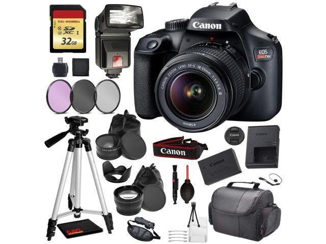 Canon EOS Rebel 4000D Digital SLR Camera with EF-S 18-55mm f/3.5-5.6 DC III Lens Kit (Rebel T100) Pro Accessory Bundle Package Deal: 32gb SD Card...
