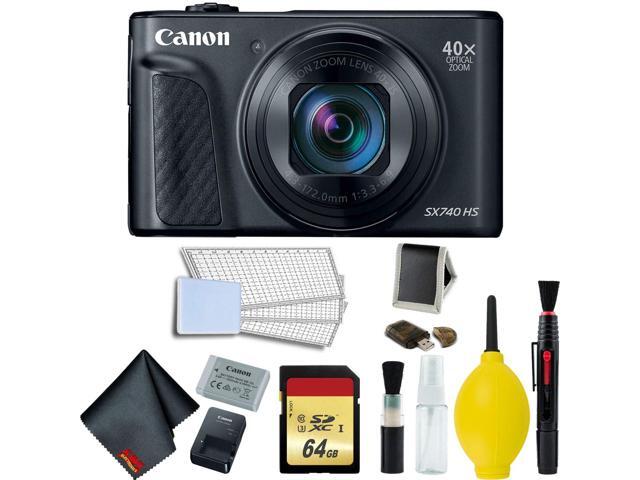 Canon PowerShot SX740 HS Digital Camera (Black) Memory Bundle - Intl Model