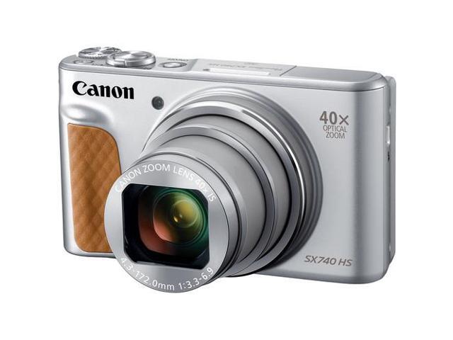 Canon PowerShot SX740 Digital Camera (Silver) with LED Light, Memory Card Bundle