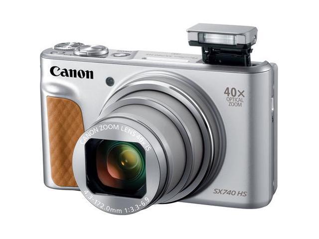 Canon PowerShot SX740 Digital Camera (Silver) with LED Light, Memory Card Bundle