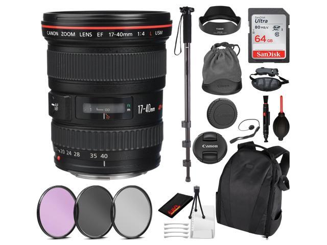 Canon EF 17-40mm f/4L USM Lens (8806A002) Essential Bundle for Canon EOS - International Model No Warranty