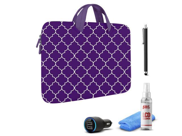 Tablet Essential Accessory Bundle with Purple Moroccan Sleeve