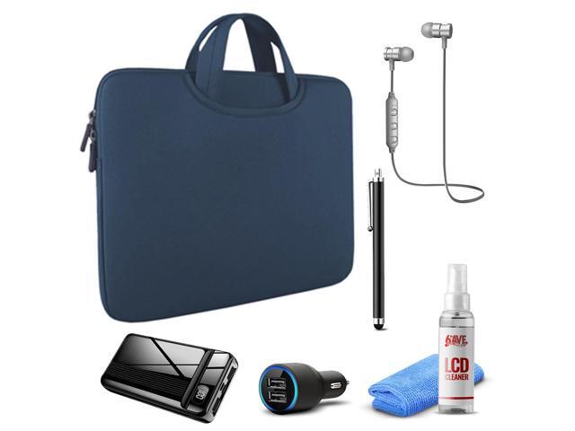 Tablet Travel Accessory Bundle with Blue Sleeve