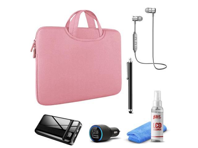 Tablet Travel Accessory Bundle with Pink Sleeve