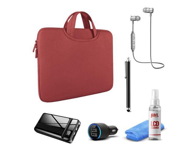 Tablet Travel Accessory Bundle with Red Sleeve