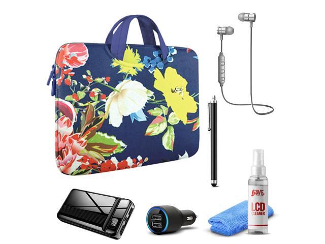 Tablet Travel Accessory Bundle with Sargasso Floral Sleeve