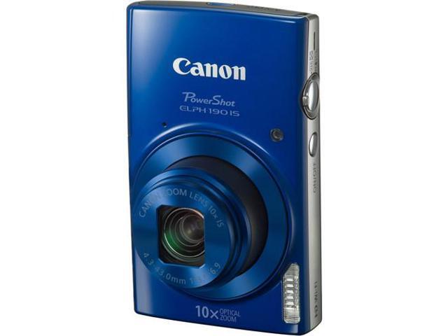 Canon PowerShot ELPH 190 IS Digital Camera (Blue) + 32GB Card + More Bundle