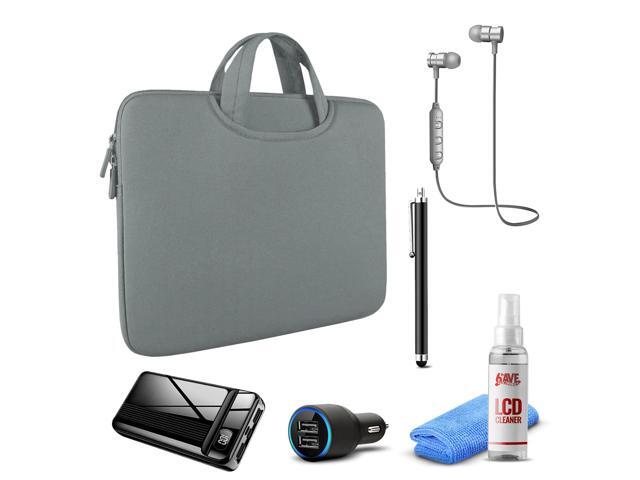 Tablet Travel Accessory Bundle with Dark Grey Sleeve