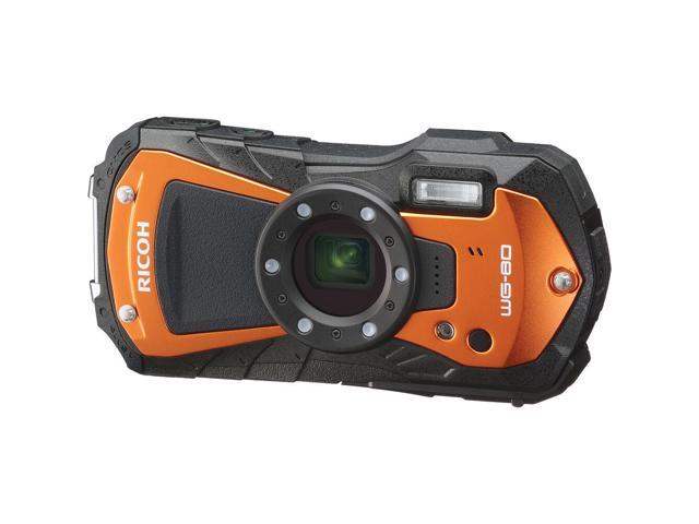 Ricoh WG-80 Waterproof Digital Camera (Orange) with Accessories