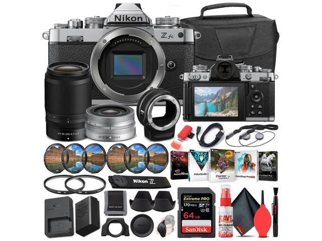 Nikon Z fc Digital Camera with Dual Lenses (Black, 851090) INTL + FTZ Adapter