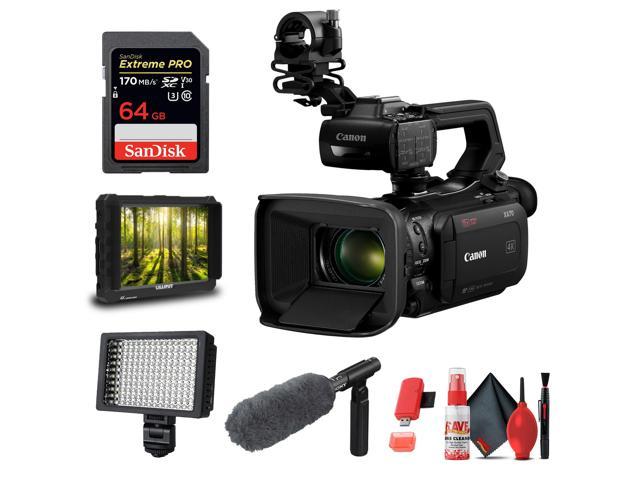 Photos - Camcorder Canon XA70  + Microphone, Video Monitor, LED Video Light, & 64GB 