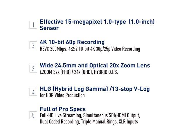Professional Camcorder X2, 24.5mm Wide-Angle Lens, 13-stop V-Log