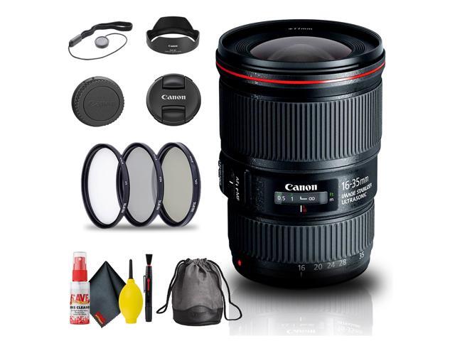 Canon EF 16-35mm f/4L IS USM Lens (9518B002) + Filter Kit + Cap Keeper Base Bundle