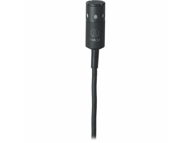 Audio-Technica PRO 35 Cardioid Condenser Clip-on Instrument Microphone with 10-Foot XLR Cable, Carrying Case, 6Ave Clean