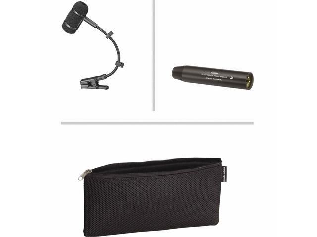 Audio-Technica PRO 35 Cardioid Condenser Clip-on Instrument Microphone with 10-Foot XLR Cable, Carrying Case, 6Ave Clean