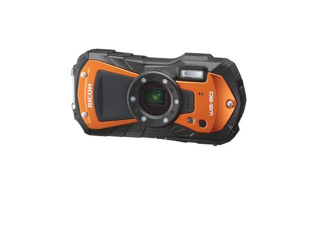 Ricoh WG-80 Waterproof Digital Camera (Orange) with Tripod (International Model)