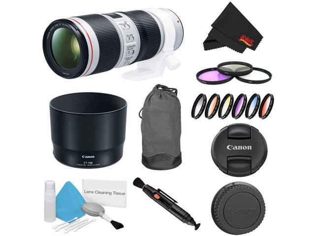 Canon EF 70-200mm f/4L IS II USM Lens Bundle w/ 3 Piece Filter Kit and Color Multicoated 6 Piece Filter Kit (Intl Model)