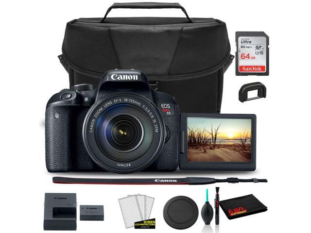 Canon EOS Rebel T7i DSLR Camera with 18-135mm Lens (1894C003) + EOS Bag + Sandisk Ultra 64GB Card + Clean and Care Kit