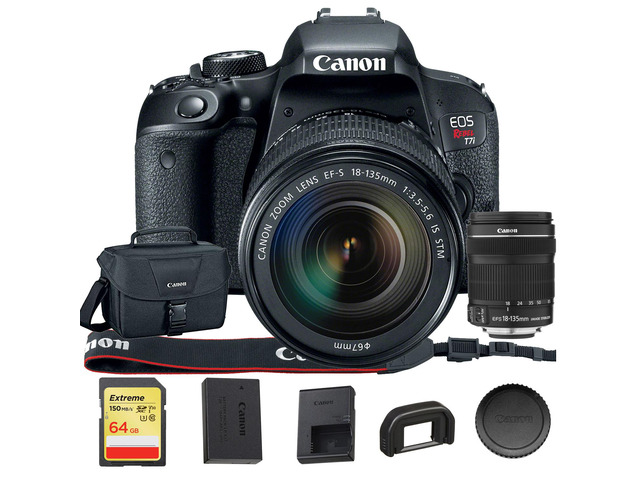 Canon EOS Rebel T7i DSLR Camera with 18-135mm Lens 1894C003, With Canon Bag and 64GB Memory Card - Accessory Kit